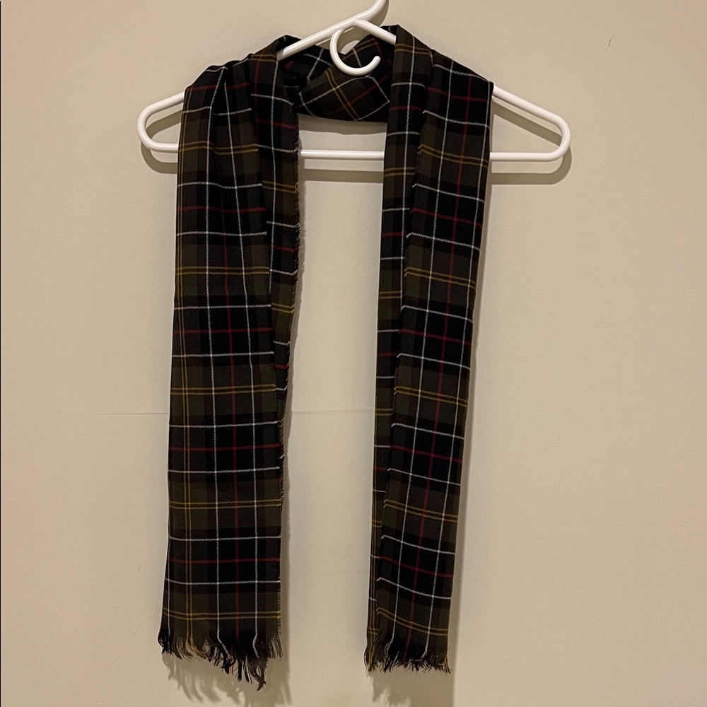 Barbour Tartan Wool Scarf - Black, Olive, Red, Yellow